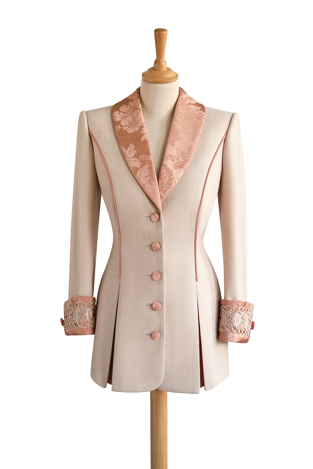 Gainsborough No.1 Long Jacket in Pale Pink front view