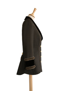 Reynolds No.6 Long Jacket in Brown with Brown Velvet side view