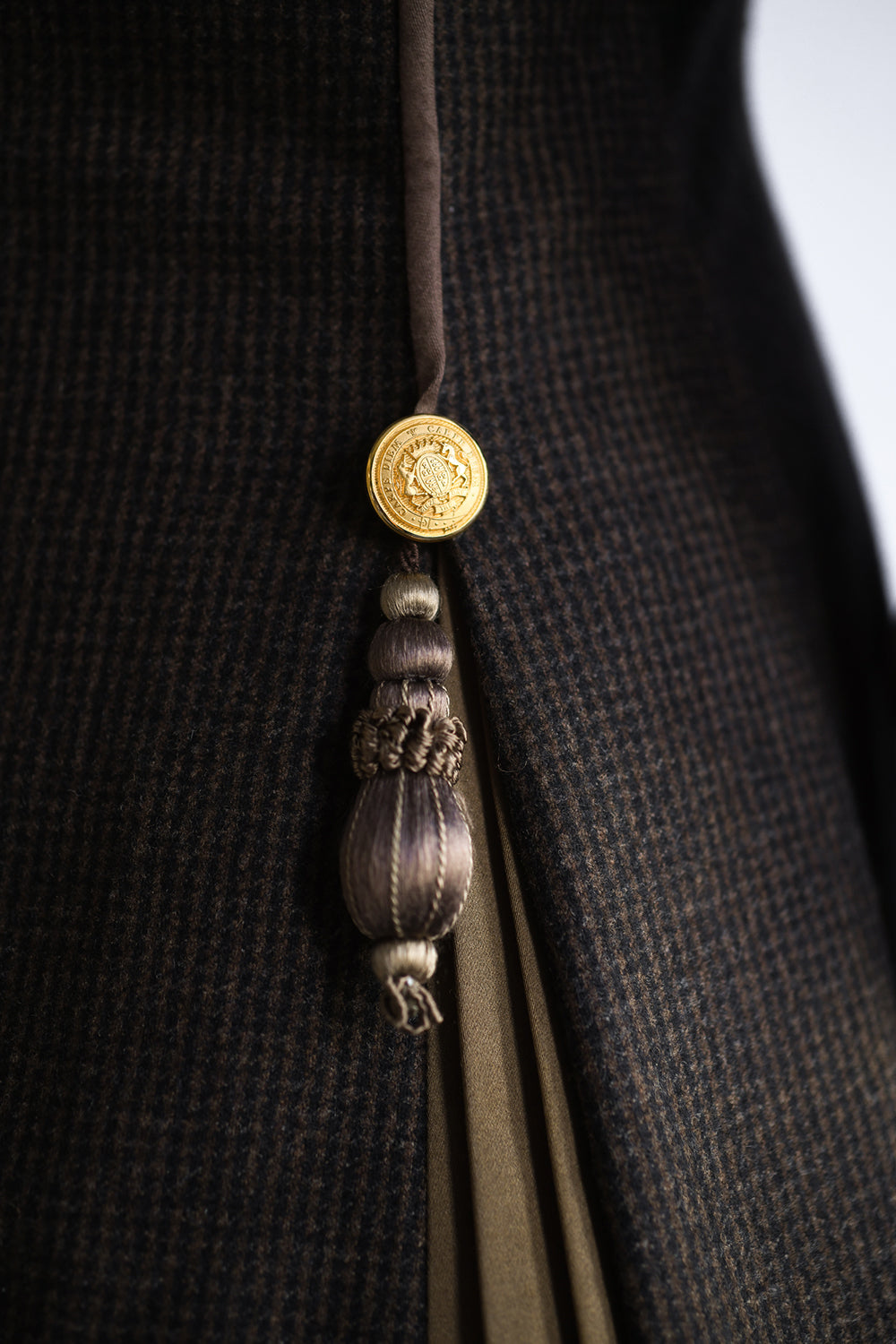 Reynolds No.6 Long Jacket in Brown with Brown Velvet back detail