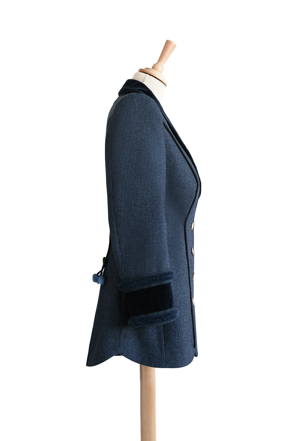 Reynolds No.4 in Two-toned Blue Mini Houndstooth side view