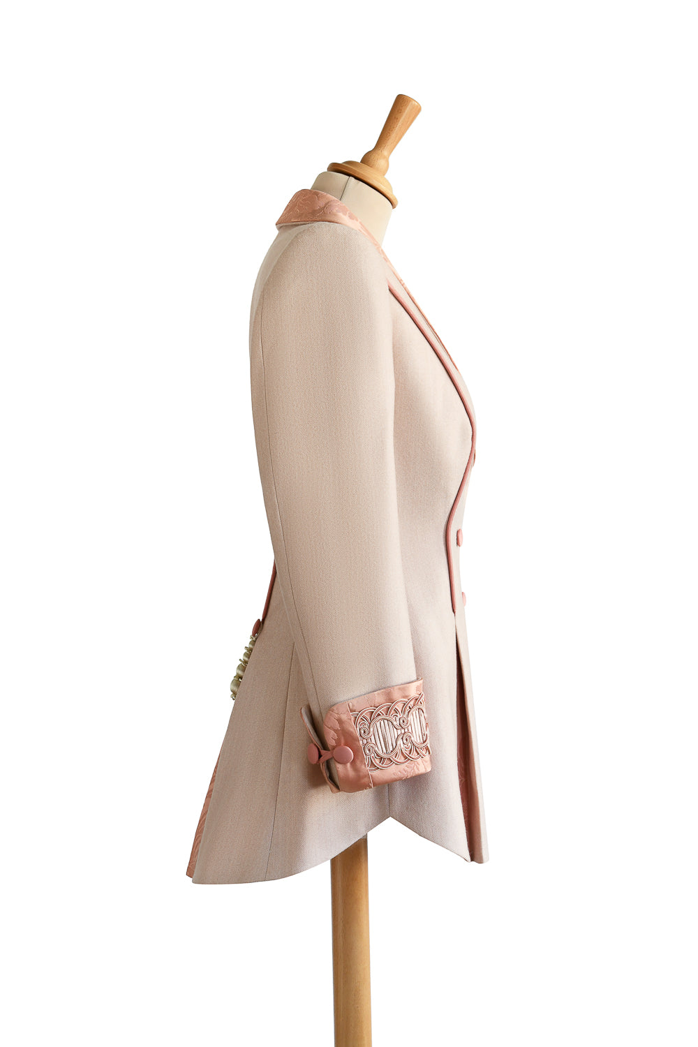 Gainsborough No.1 Long Jacket in Pale Pink side view